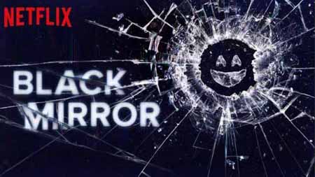 The smily face appears on a cracked mirror on the poster of Black Mirror.